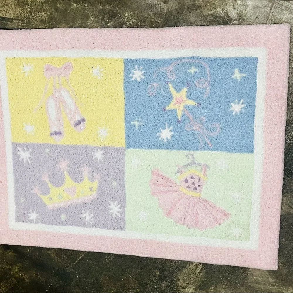 KIDSLINE EN POINTE RUG STARS BALLET PRINCESS PASTEL PINK BLUE 30
